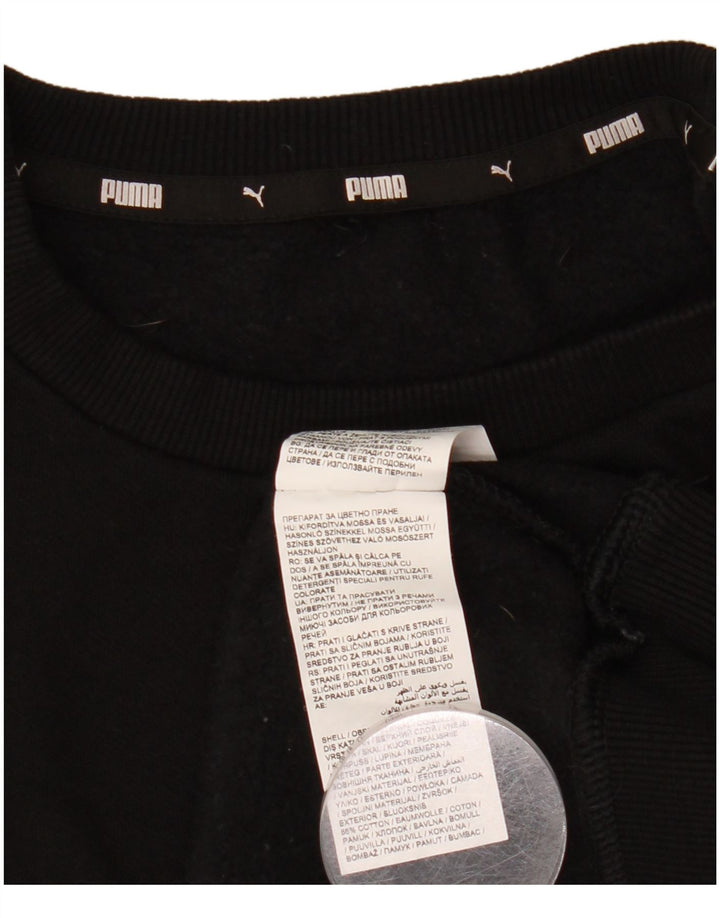 Męska bluza z grafiką Puma, mała, czarna, bawełniana