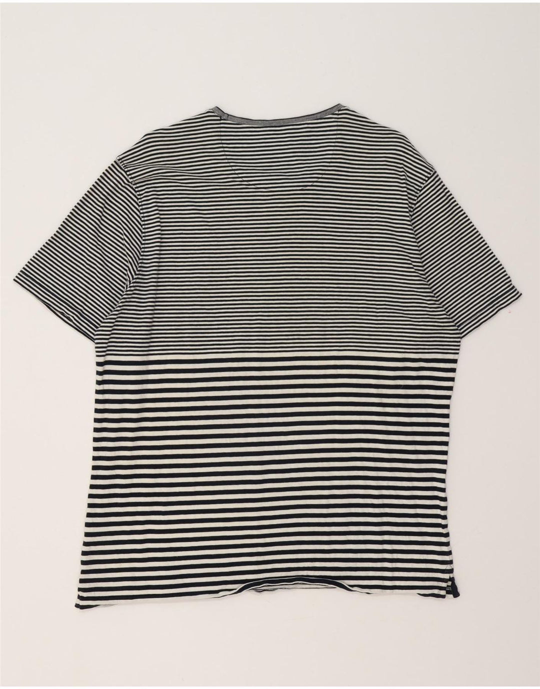 MASSIMO DUTTI Damska koszulka o swobodnym kroju Top UK 20 2XL Czarna bawełniana w paski