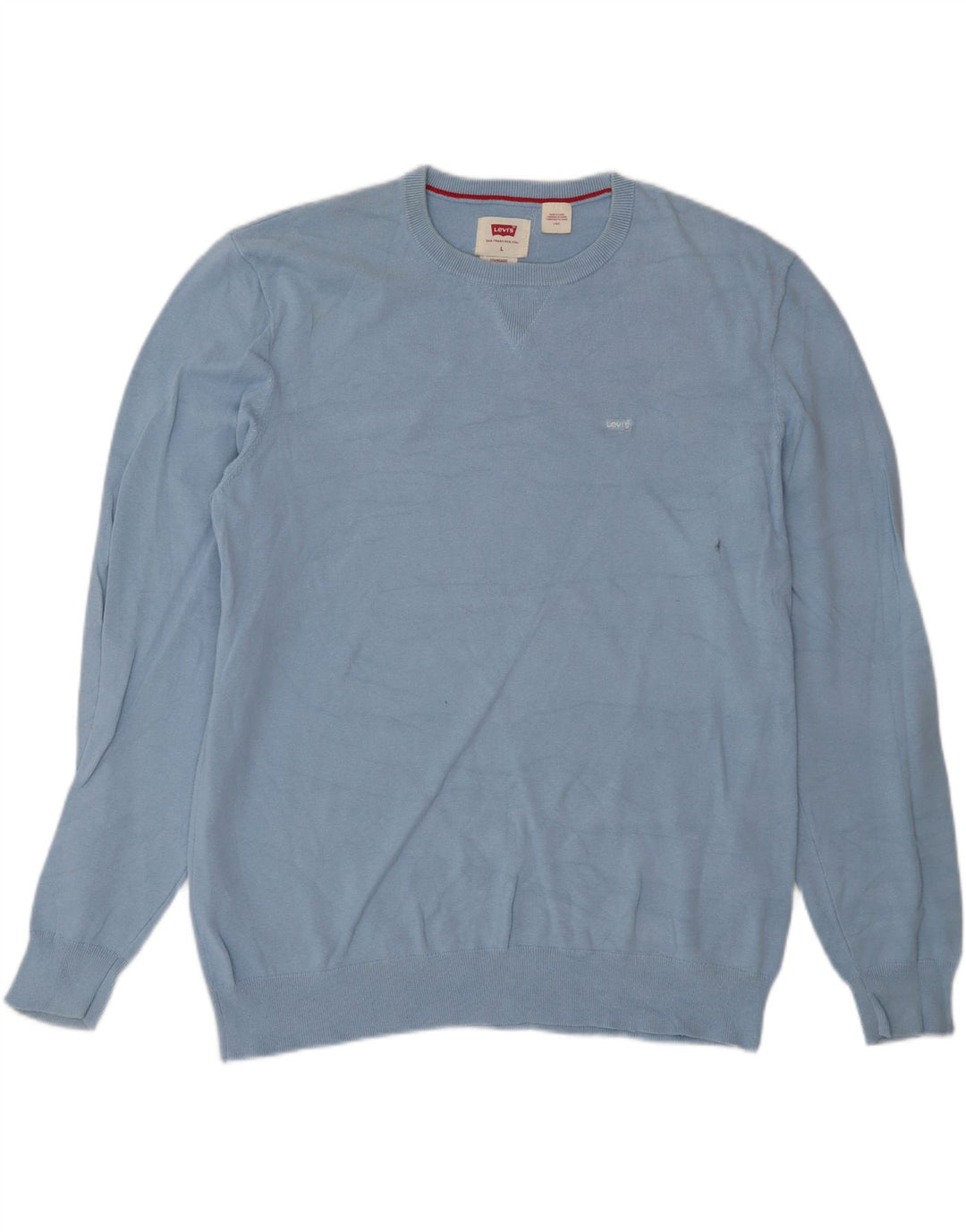 Męski sweter z okrągłym dekoltem Levi's, duży, niebieski, bawełniany