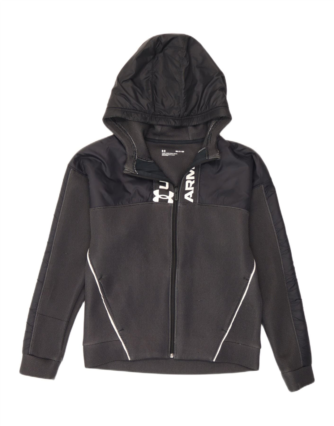 Męski sweter z kapturem i grafiką Under Armour, mały, czarny, w kropki, poliester