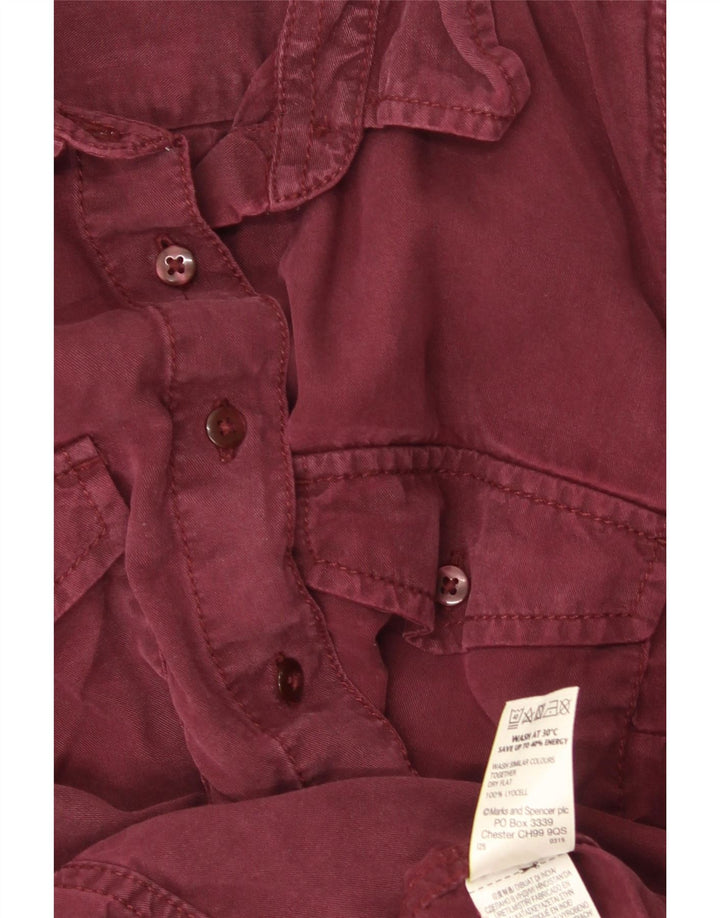Damska koszula dżinsowa Marks & Spencer UK 10 Small Burgundy Lyocell