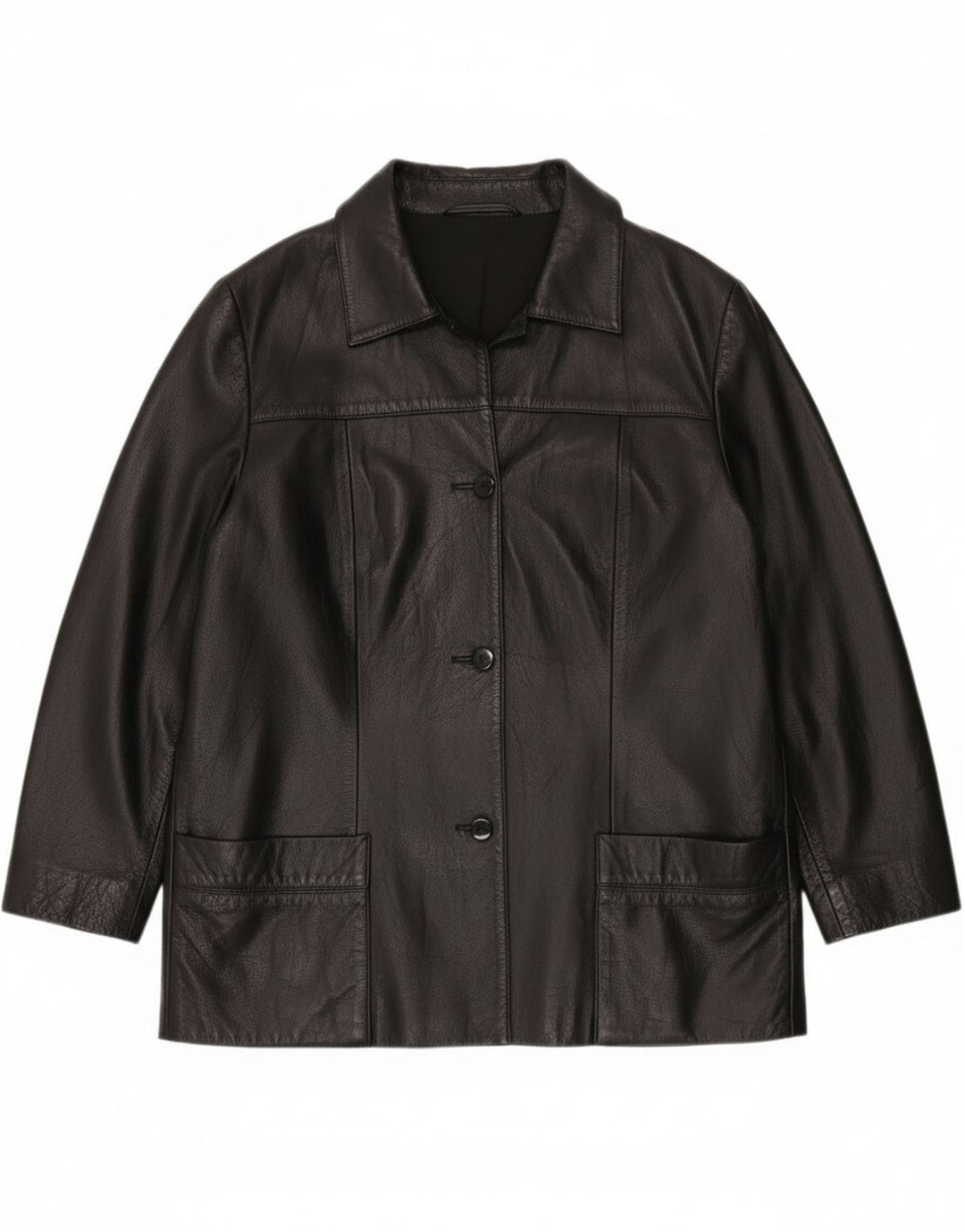 Vintage damska kurtka skórzana EU 42, duża czarna