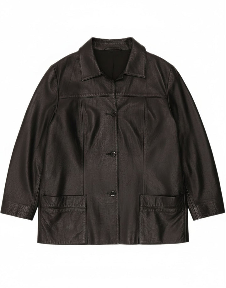 Vintage damska kurtka skórzana EU 42, duża czarna