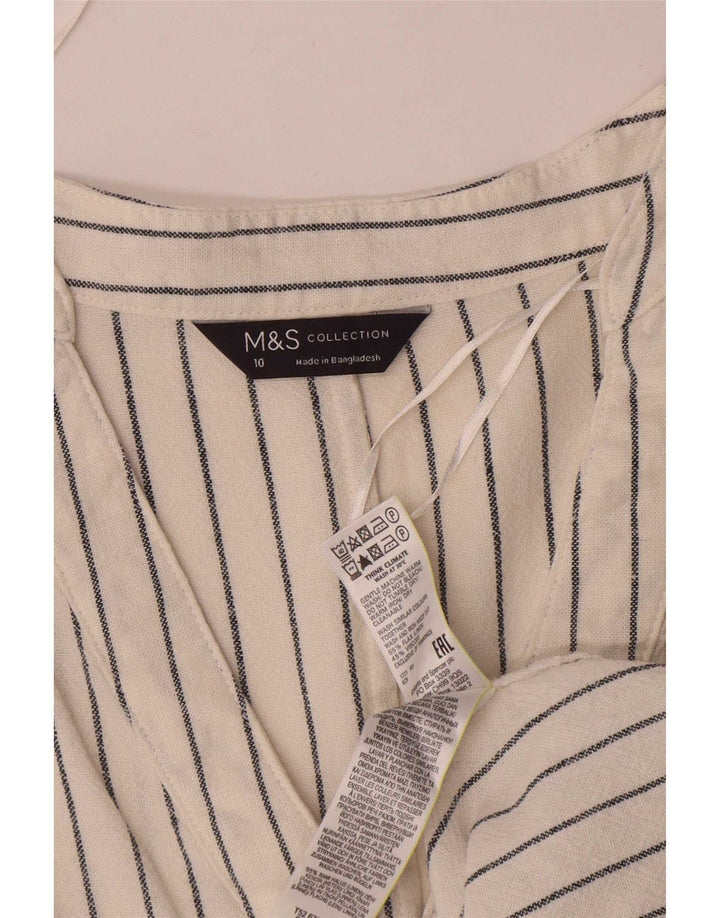 Marks & Spencer Damska sukienka oversize typu shift UK 10 w małe białe paski
