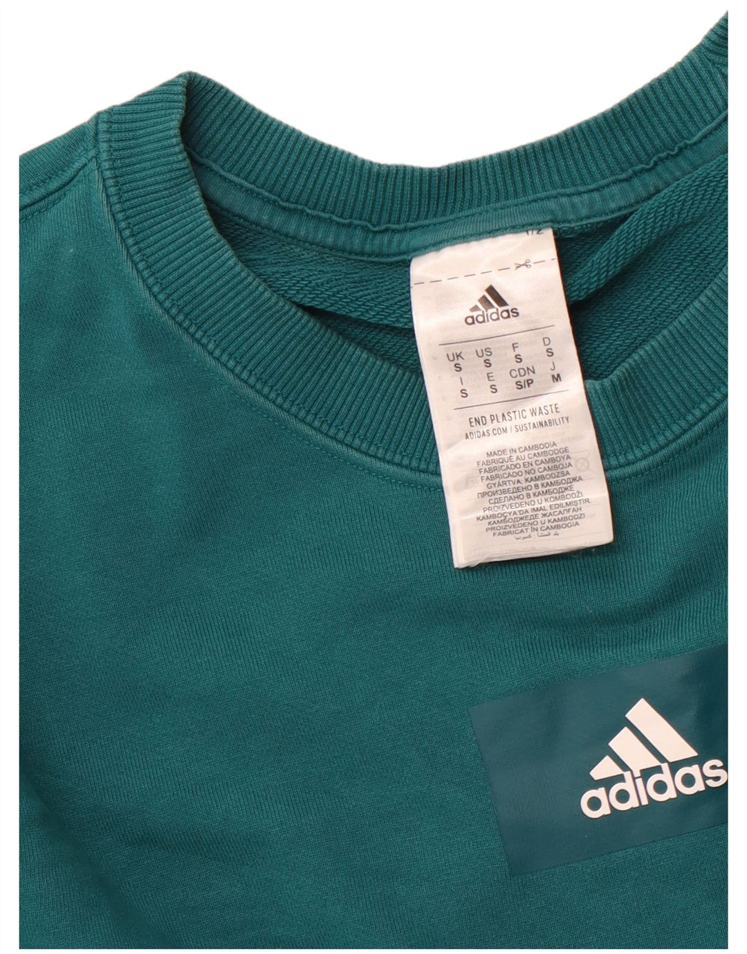 Bluza męska ADIDAS, mała, zielona, bawełniana