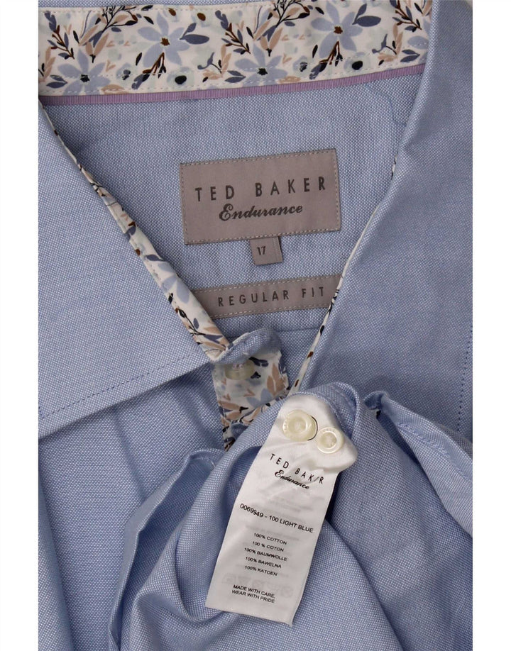 Koszula męska Ted Baker o regularnym kroju, rozmiar 17 XL, niebieska, bawełniana