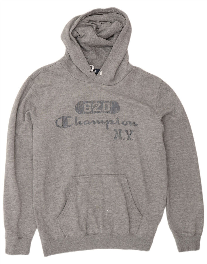 Męski sweter z kapturem i grafiką CHAMPION, średnioszary, bawełniany