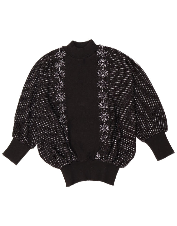 Damart Damart Sweter z golfem Batwing i golfem UK 16, duże czarne paski