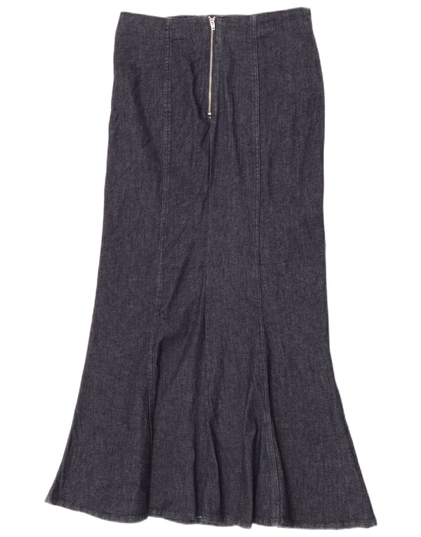 Zara Womens Denim Mermaid Skirt Small W26  Navy Blue Cotton
