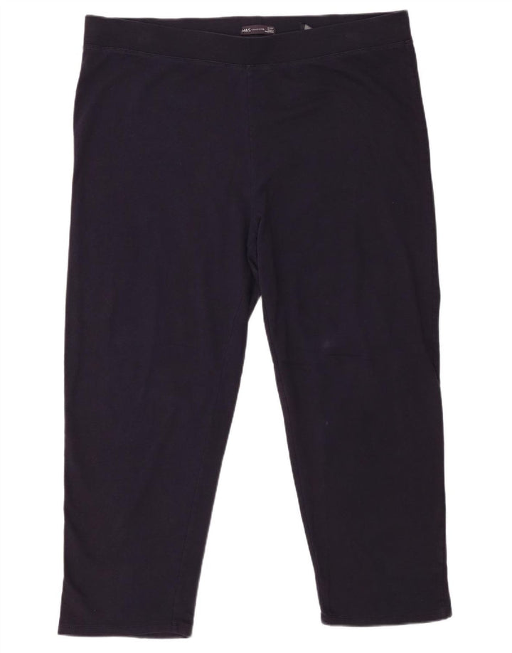 Legginsy damskie Marks & Spencer UK 22 3XL Granatowe, bawełniane