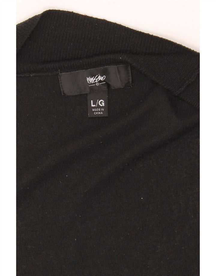 MOSSIMO Womens Short Sleeve Open Cardigan Sweater UK 14 Large Black Nylon Vintage Mossimo and Second-Hand Mossimo from Messina Hembry 