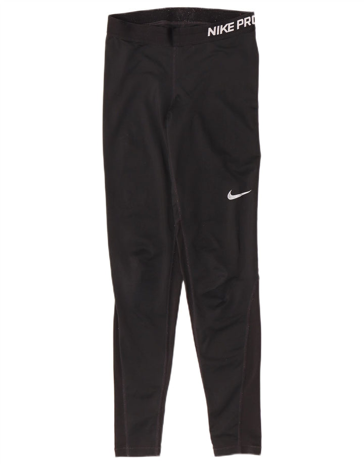 Damskie legginsy Nike Dri Fit Capri UK 10, małe, czarne, poliestrowe