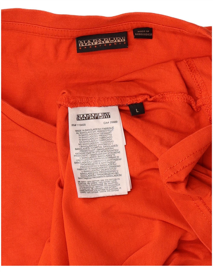 T-shirt męski NAPAPIJRI, duży, pomarańczowy, bawełniany