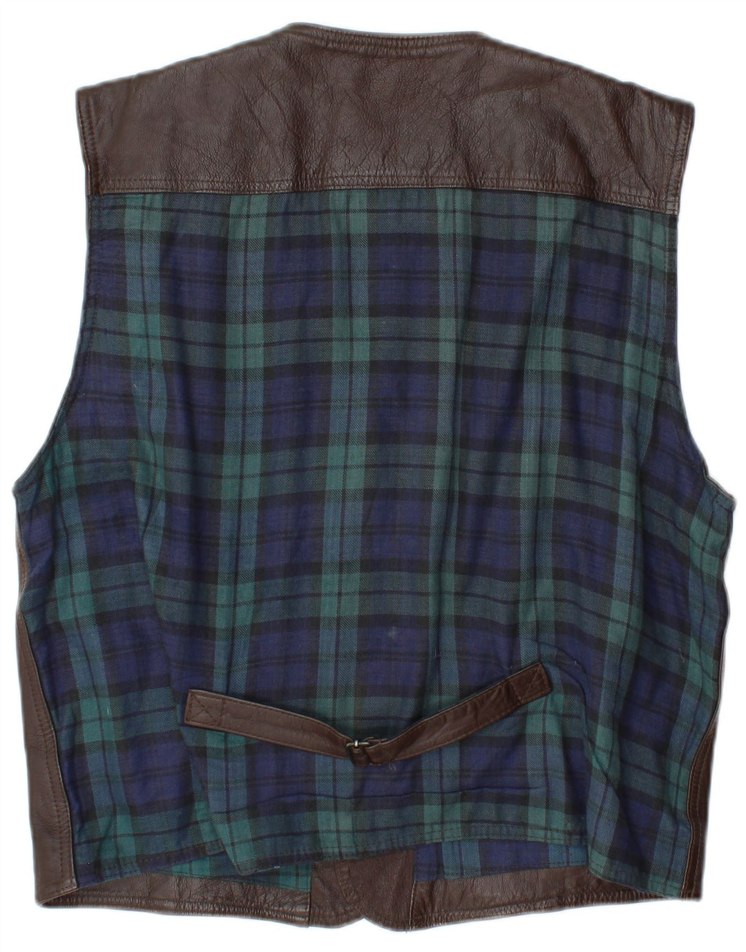 L.O.G.G Męska kamizelka skórzana XL w brązową kratę