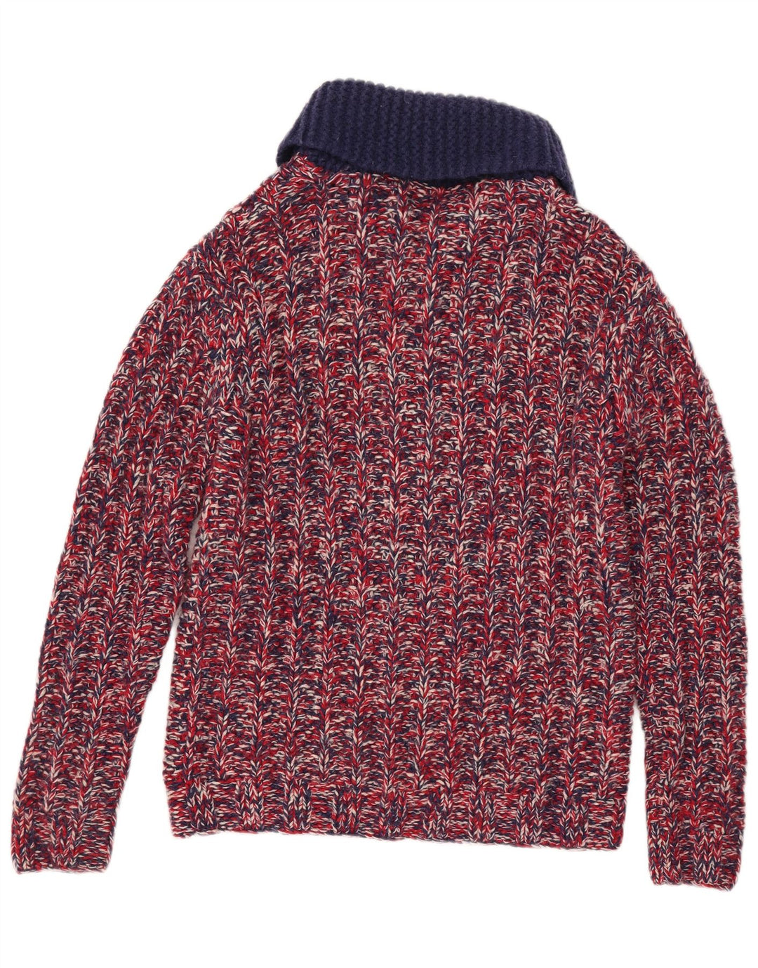 Sweter męski w stylu vintage, mały, czerwony, nakrapiany wełniany