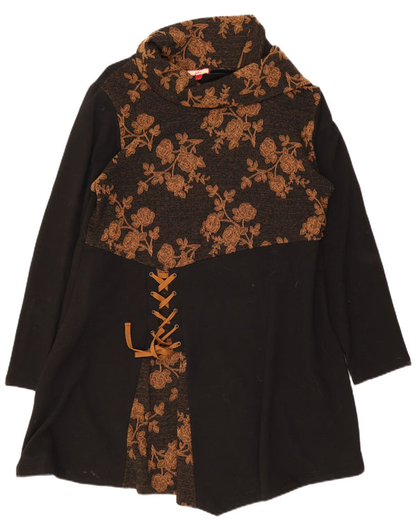 Sukienka damska Joe Browns z okrągłym dekoltem, UK 18 XL, czarna, bawełniana w kwiaty
