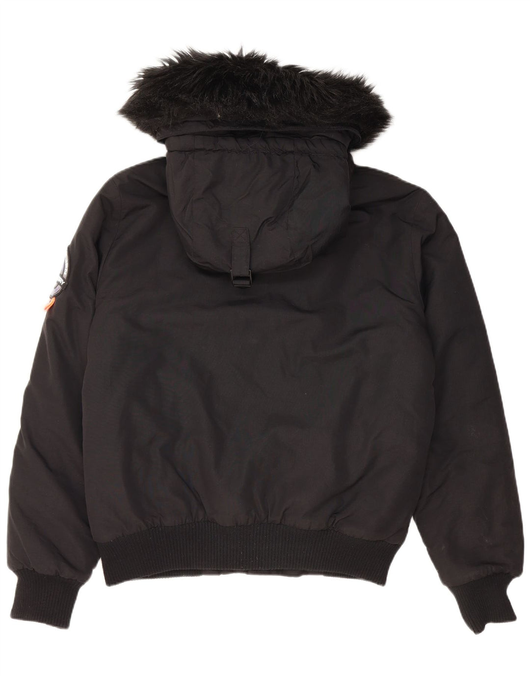 Męska wyściełana kurtka z kapturem Superdry UK 38 Średni czarny nylon