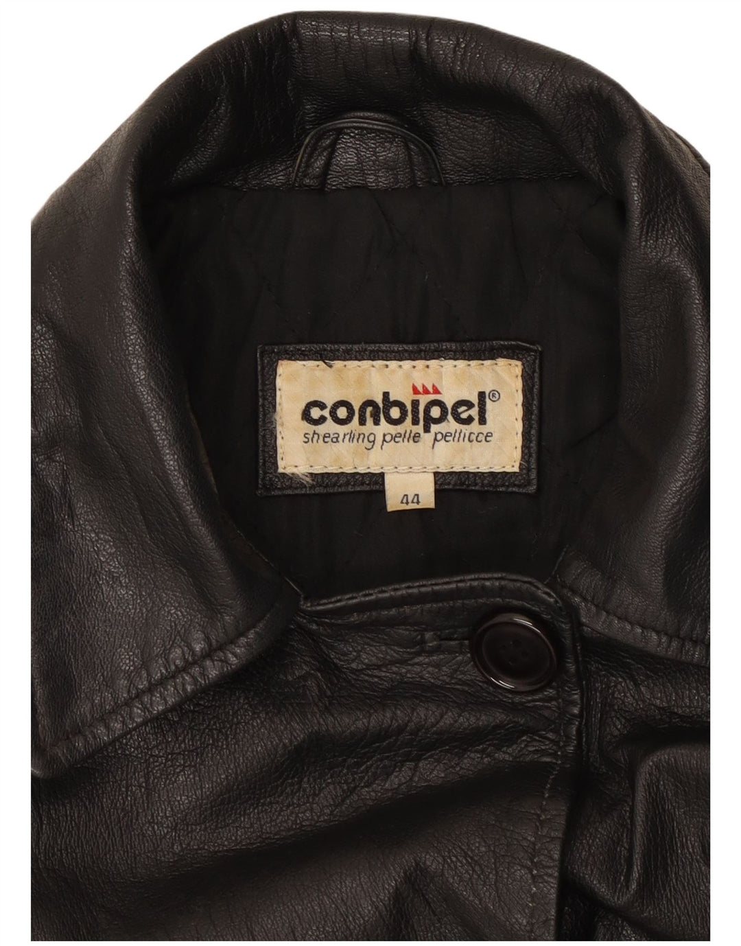 Conbipel Damska kurtka skórzana oversize IT 44 Średnia czarna skóra