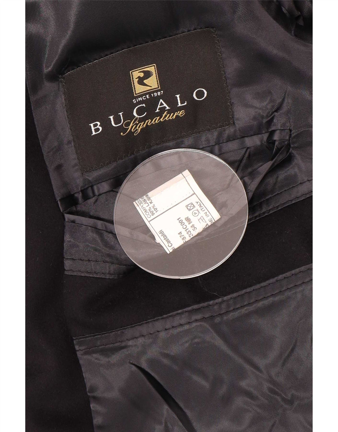 Bucalo Męski płaszcz IT 54 2XL Czarna wełna