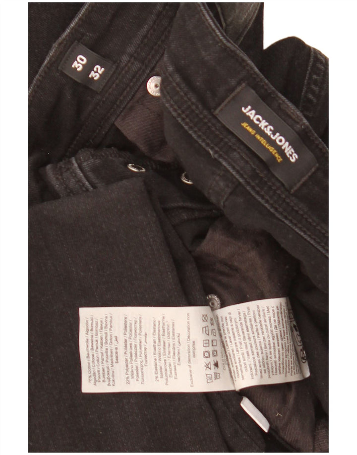 Męskie jeansy typu slim Jack & Jones W30 L32, czarne, bawełniane