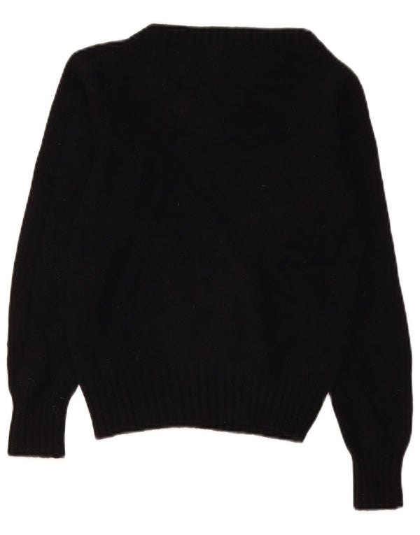 Damski sweter Benetton z dekoltem w łódkę, UK 10, mały, czarny