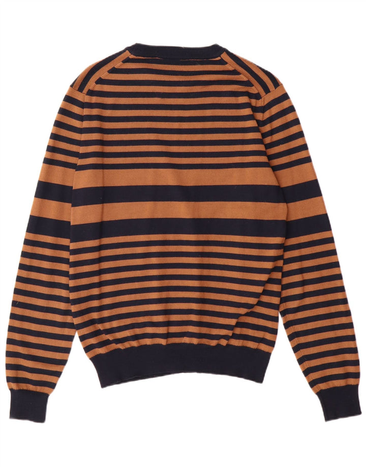 Męski sweter z wycięciem pod szyją Trussardi Jeans Średni brązowy akryl w paski