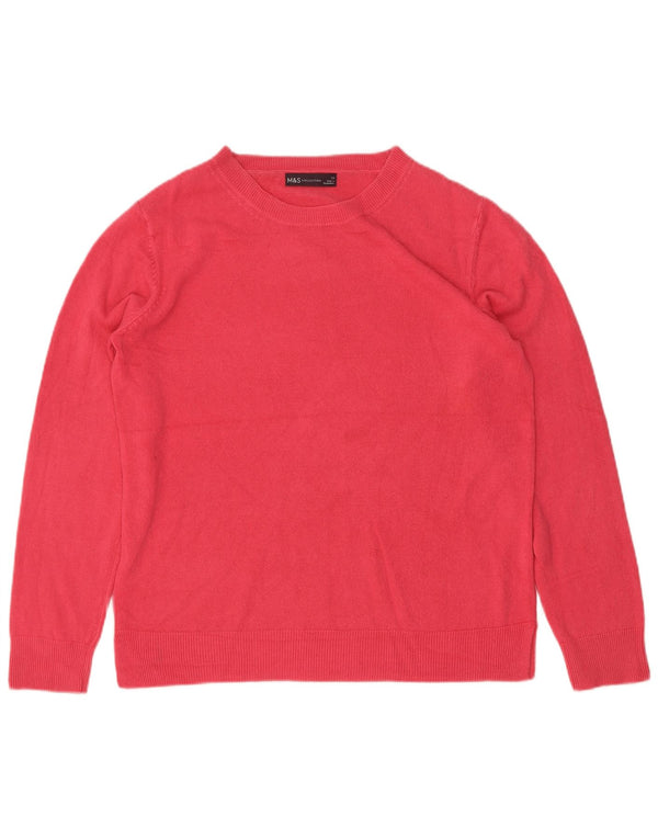 Marks & Spencer Damski sweter z dekoltem w łódkę, UK 14, duży, różowy