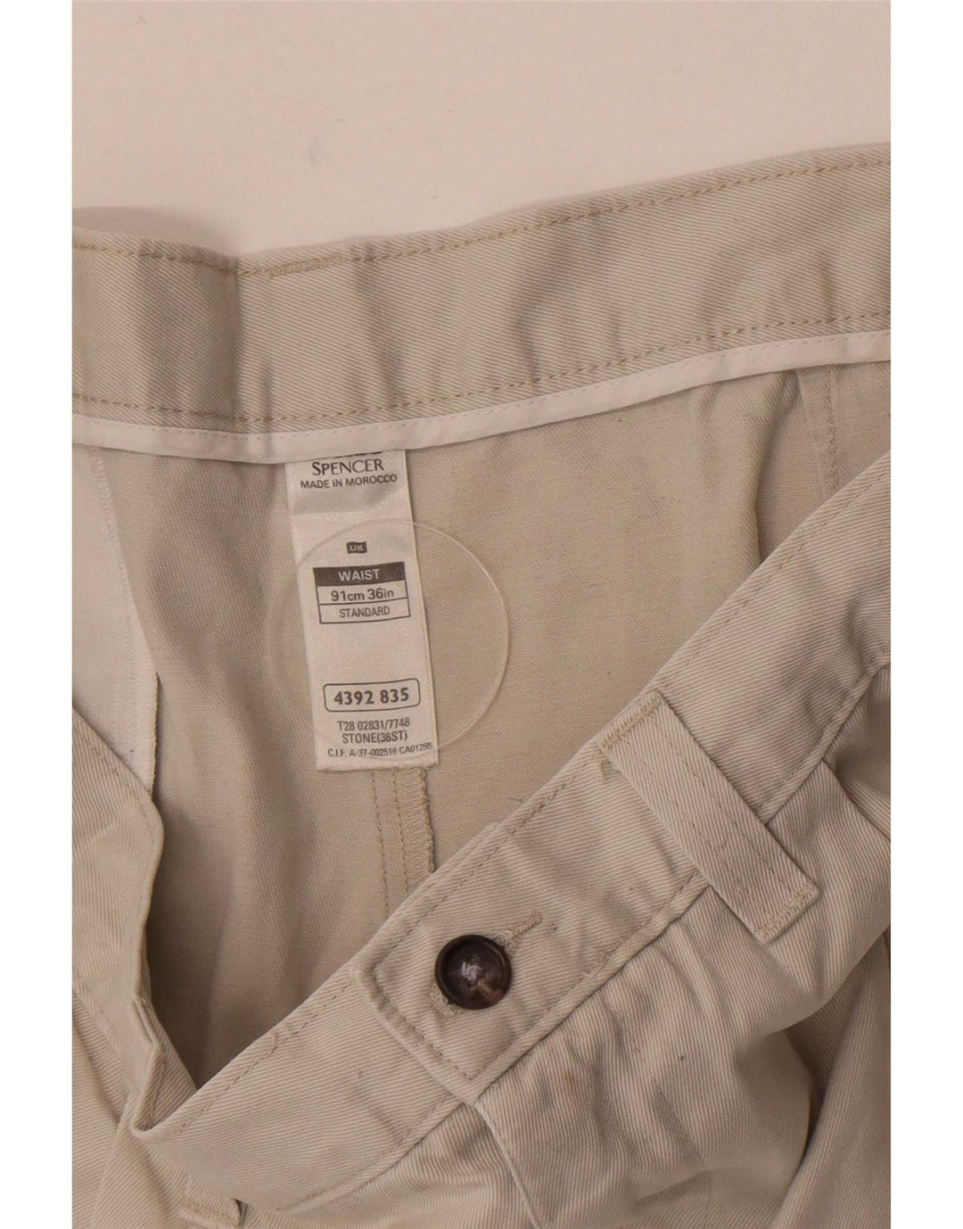 Męskie spodenki Chino Marks & Spencer W36, duże, złamanej bieli, bawełniane