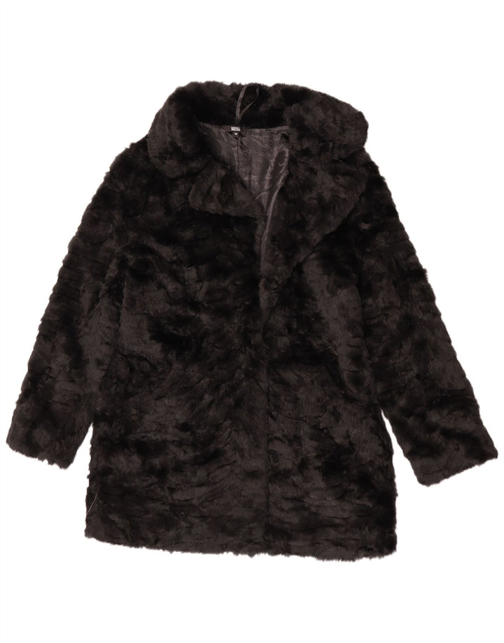 Marks & Spencer Damska kurtka ze sztucznego futra UK 12 Medium Black Modacryl