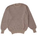Męski sweter z okrągłym dekoltem w stylu vintage, średnio szary