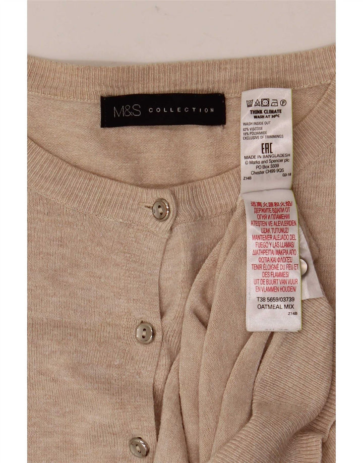 Marks & Spencer Damski sweter kardigan UK 10 Small Beżowa Wiskoza