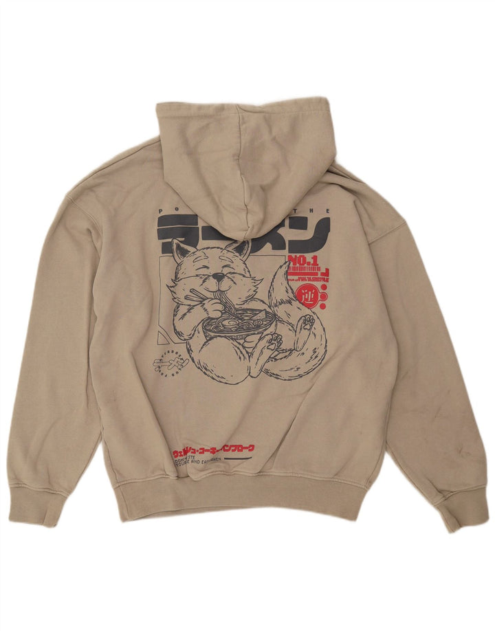 Męski sweter z kapturem Cropp Graphic o luźnym kroju, średni beż