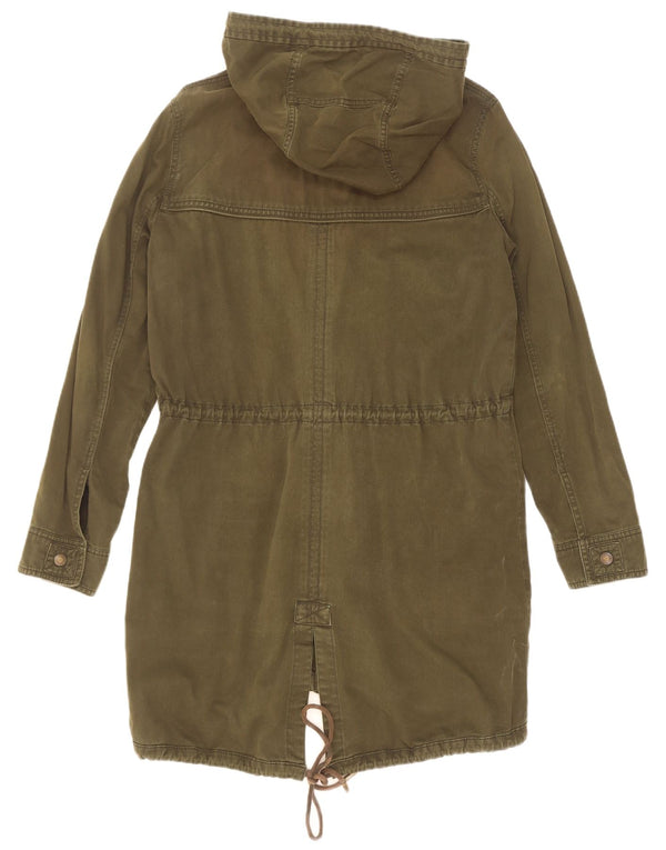 Damska kurtka parka z kapturem Abercrombie & Fitch UK 14, średnia bawełna khaki