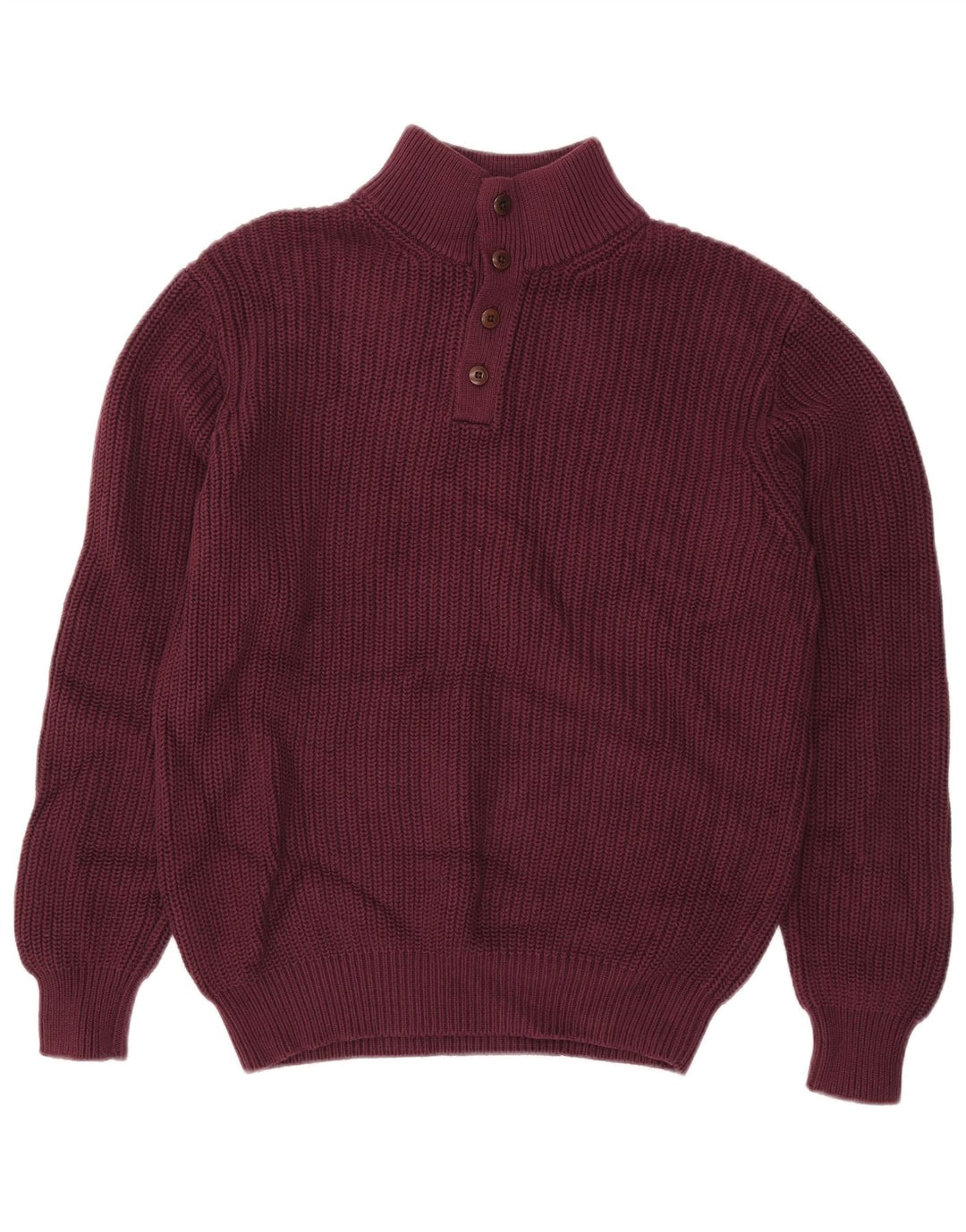 Męski sweter zapinany na guziki L.L.Bean, średnia, bordowa bawełna