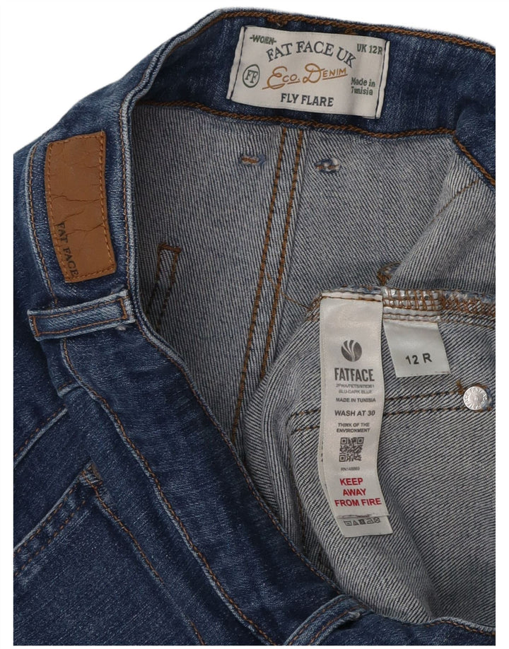 Damskie jeansy FAT FACE Fly Flared UK 12 Medium W30 L30 Niebieska bawełna