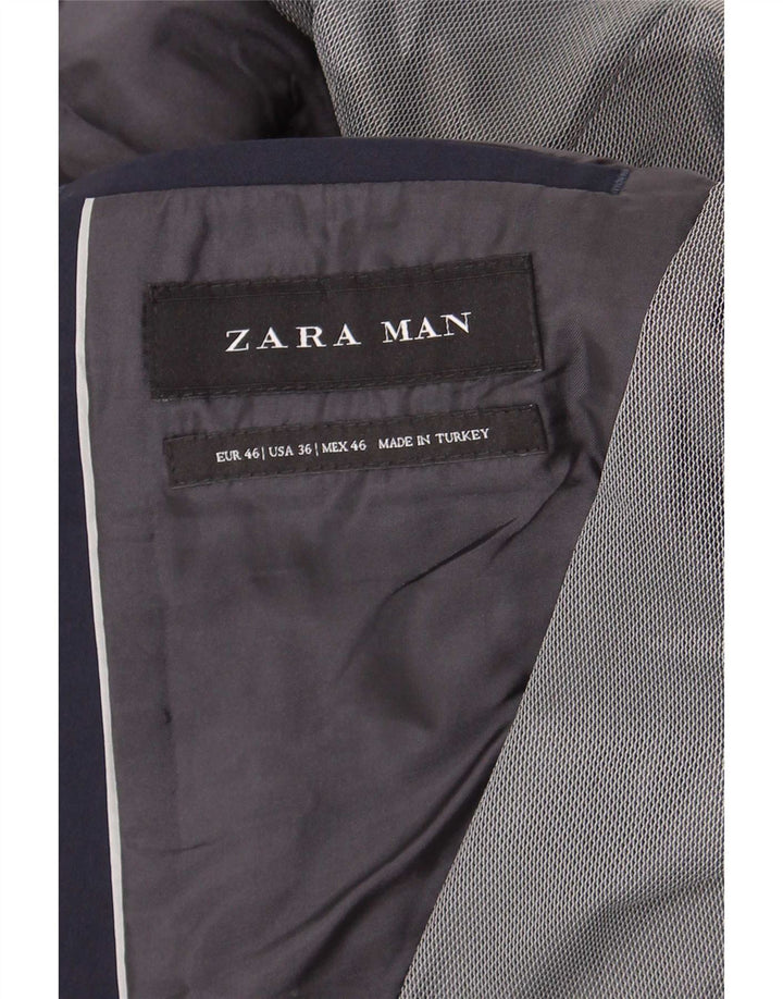 Zara Męska marynarka zapinana na 2 guziki EU 46, mała, granatowa