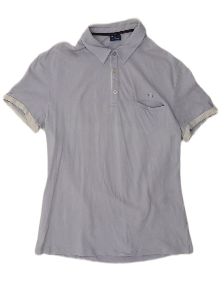 Męska koszulka polo Trussardi Jeans, średnia niebieska, bawełniana