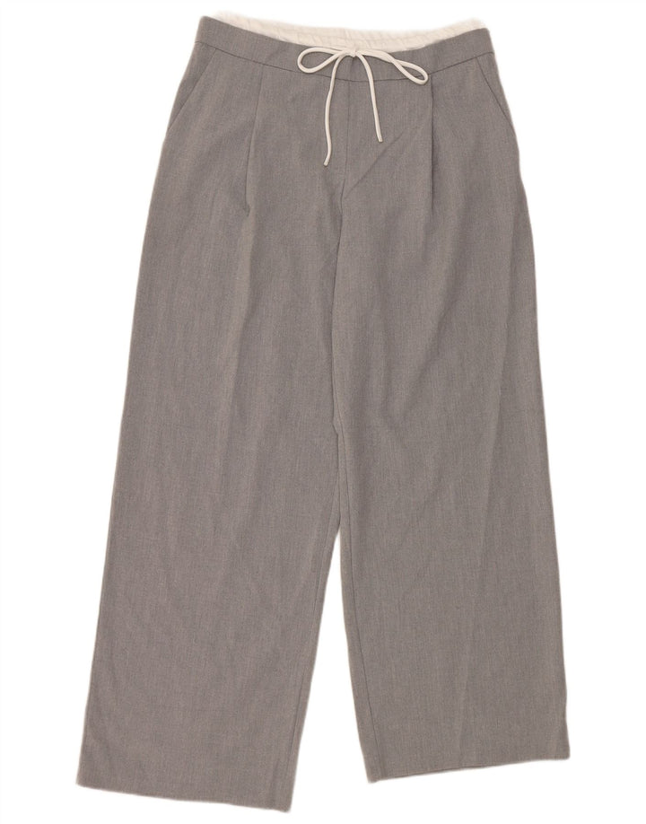 Damskie spodnie chino ZARA, średnie W30 L28, szary poliester