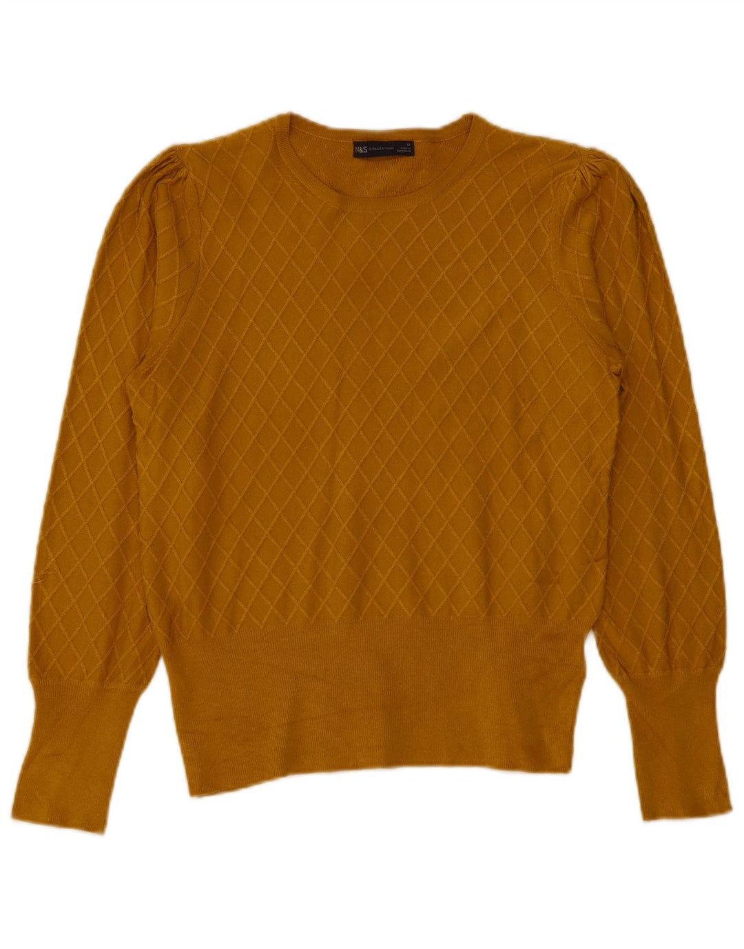 Damski sweter Marks & Spencer z dekoltem w łódkę, UK 12, średni żółty