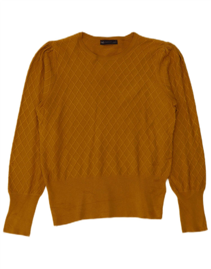 Damski sweter Marks & Spencer z dekoltem w łódkę, UK 12, średni żółty