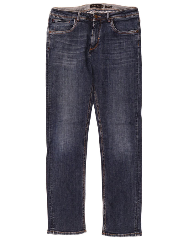 Massimo Dutti Męskie dżinsy slim fit EU 42 Large W32 L33 Niebieska bawełna