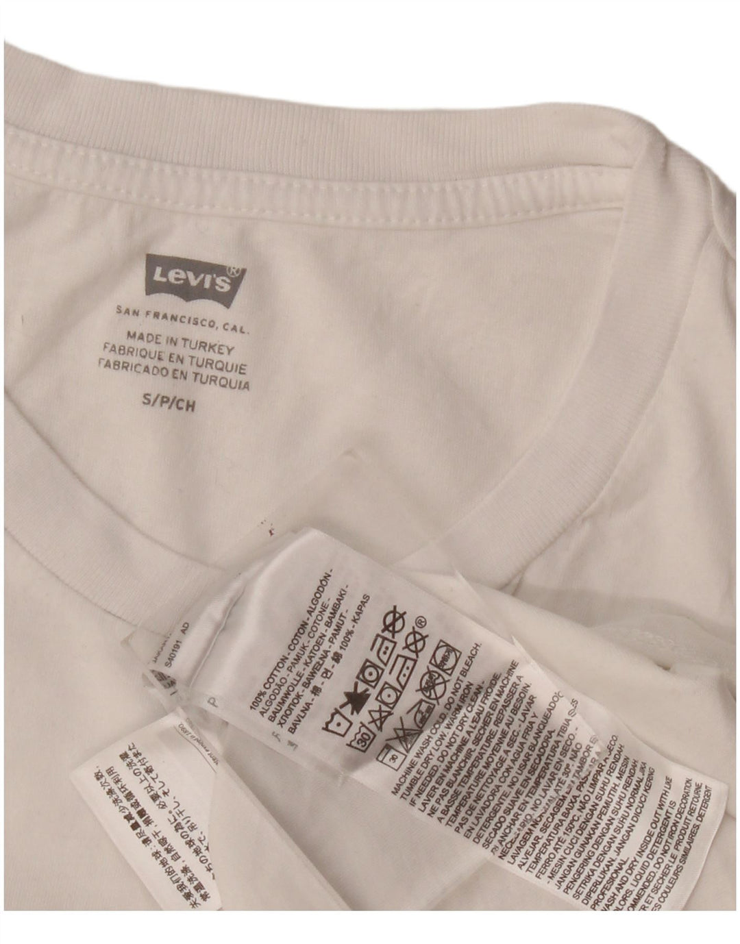 Męski T-shirt z grafiką Levi's, mały, biały, bawełniany