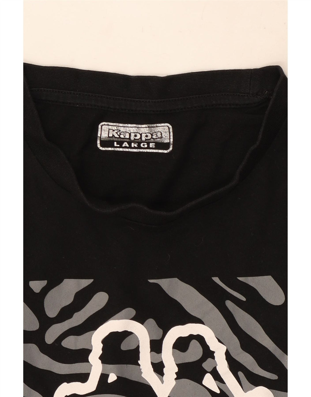 Męski T-shirt z grafiką Kappa, duży, czarny