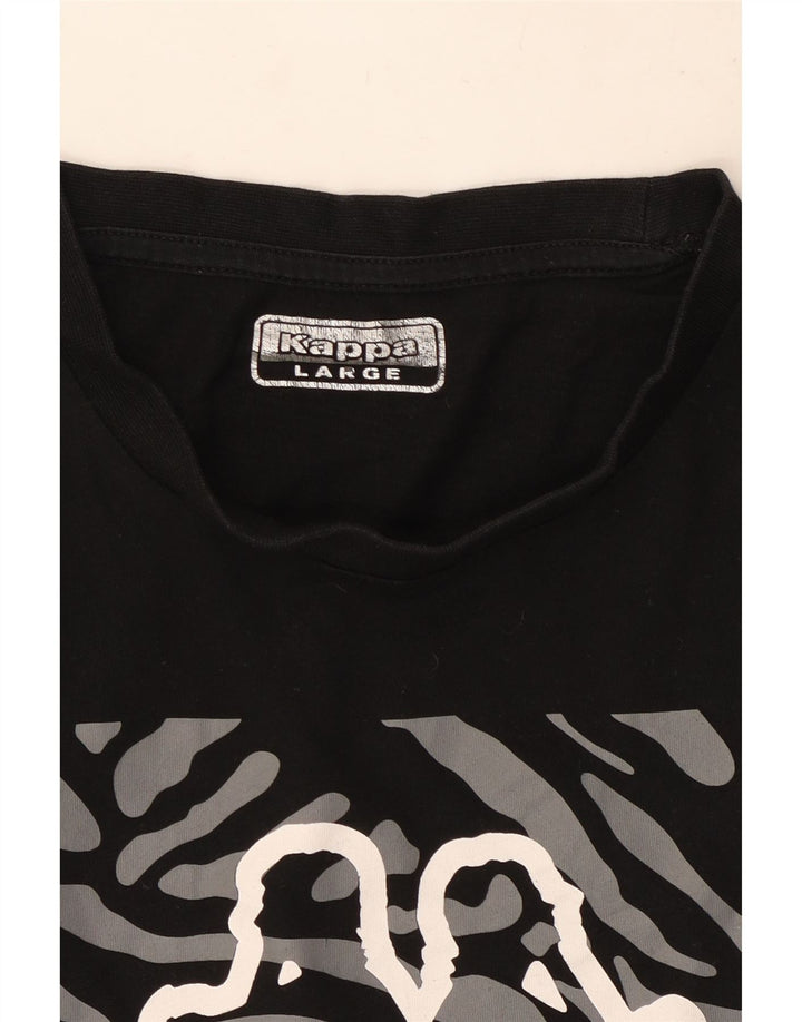 Męski T-shirt z grafiką Kappa, duży, czarny