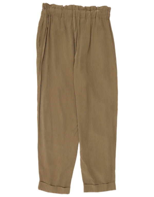 Damskie spodnie codzienne z wysokim stanem Zara, małe W26 L28 Khaki