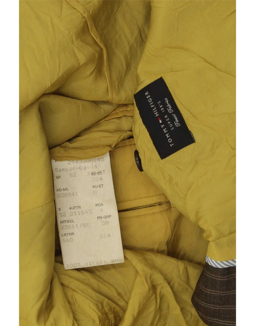 Męska marynarka zapinana na 2 guziki Tommy Hilfiger IT 52 XL, wiskoza w brązowe paski