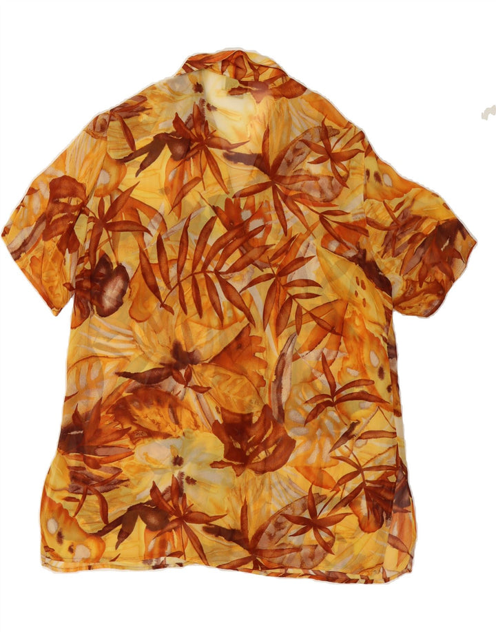 ELENA MIRO Womens Oversized See Through Shirt Blouse UK 16 Large  Yellow Vintage ELENA MIRO and Second-Hand ELENA MIRO from Messina Hembry 