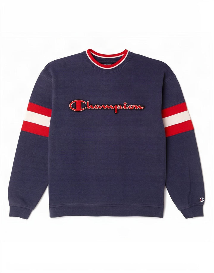 Męska bluza Champion Graphic Jumper Średni granatowy, bawełniany blok kolorów