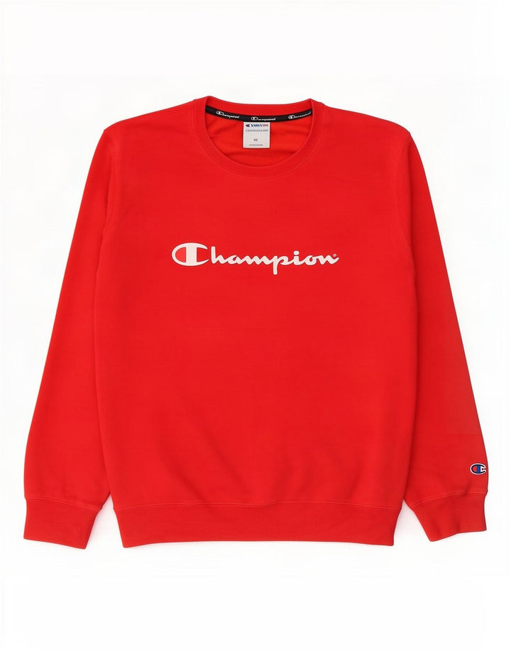 Męski sweter z grafiką Champion 2XL, czerwony, bawełniany