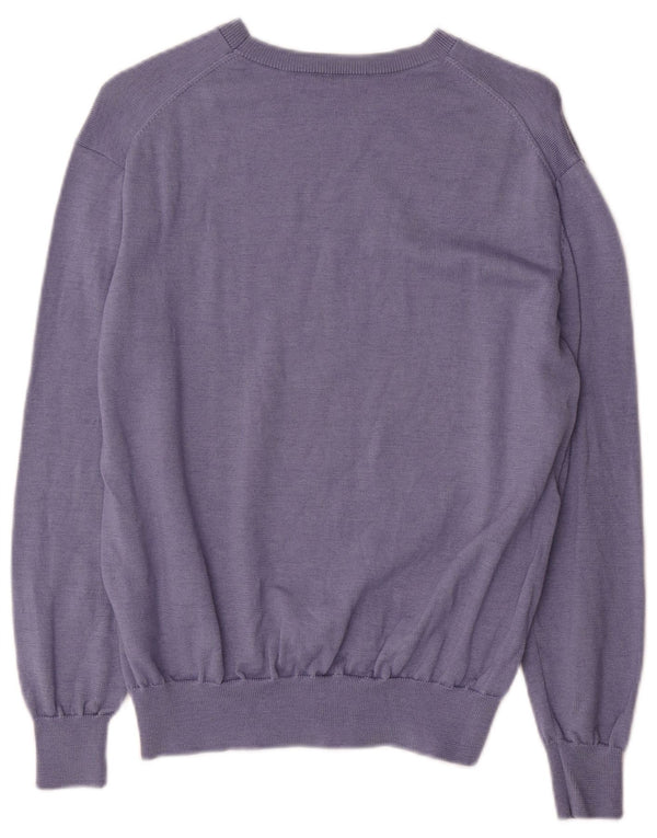 Cos Damski sweter oversize z dekoltem w łódkę UK 10 Small Blue Wełna